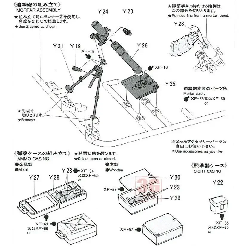 TAMIYA Plastic Assembled Soldier Model Kit 35193 Infantry Mortar Team 1/35