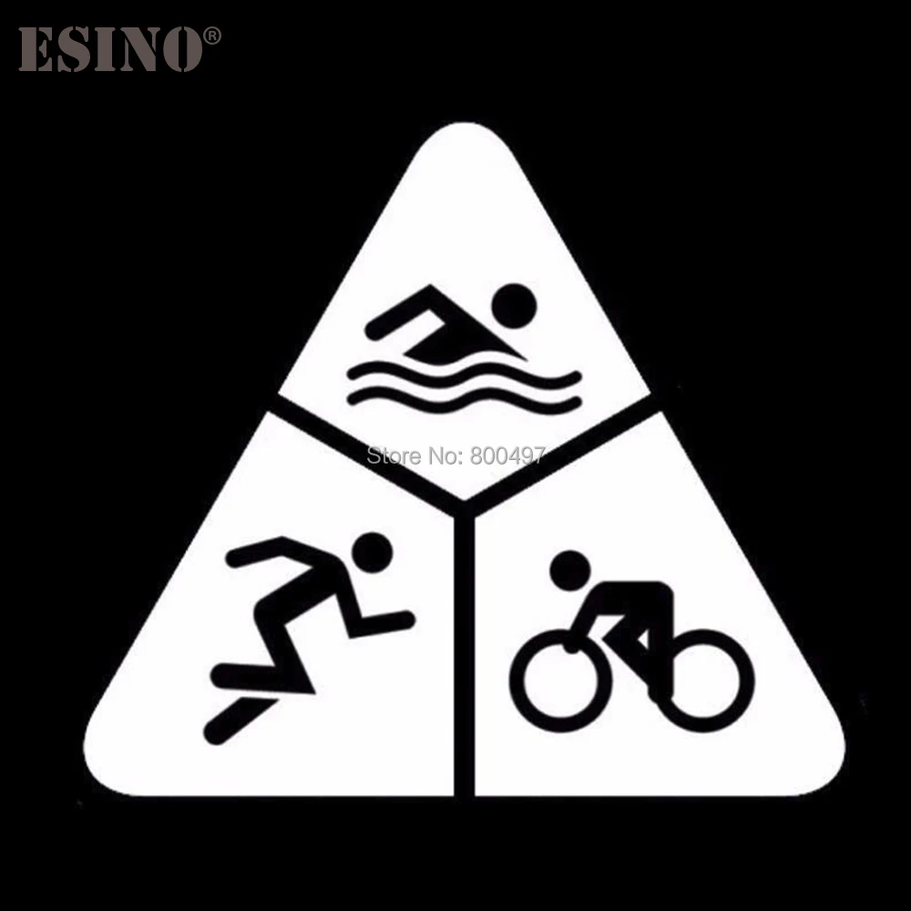 New Sports Triathlon Swimming Running and Bike Riding Reflective Auto Decal Cartoon Car Sticker  Bumper Body Decal Pattern Vinyl