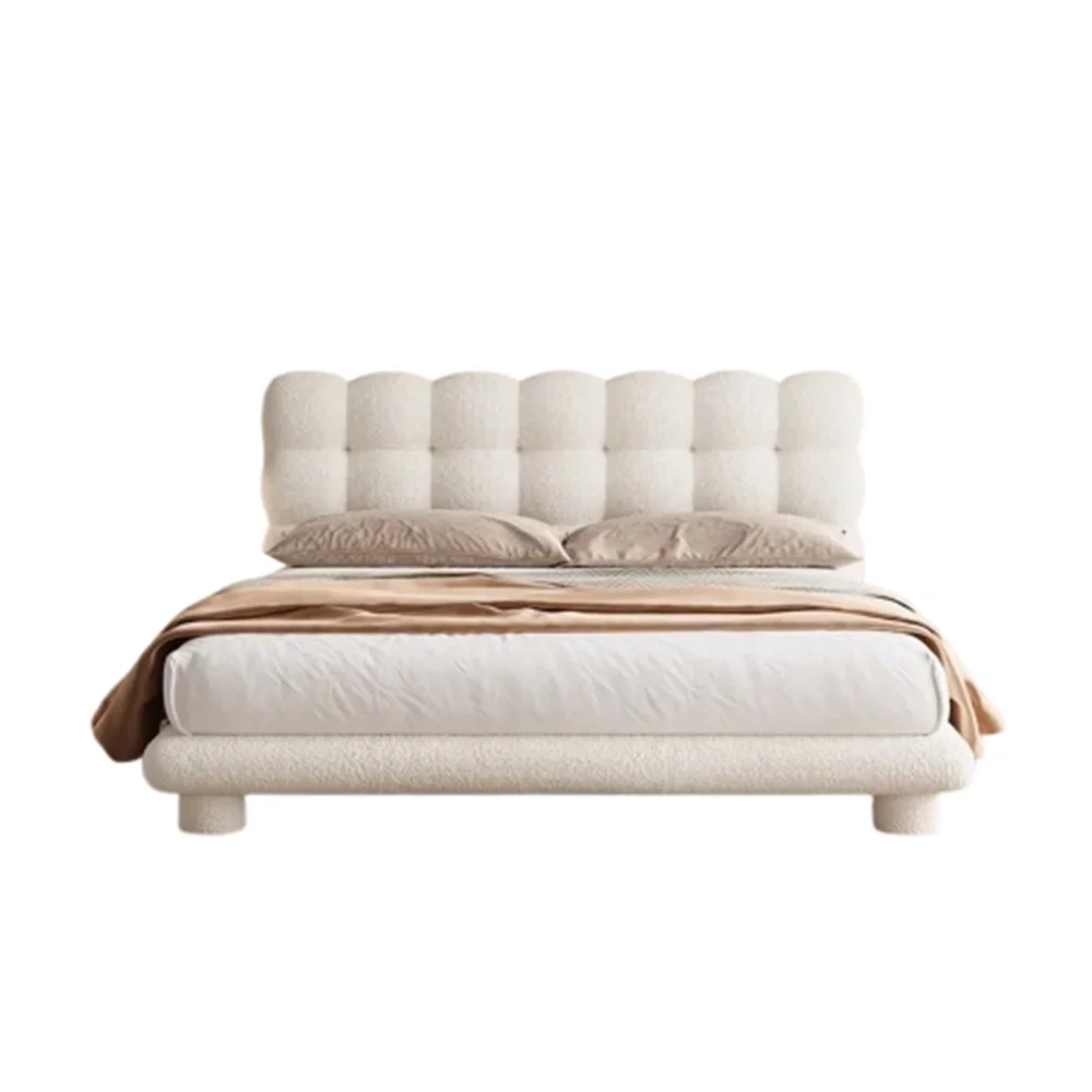 Headboard Girls Fancy Luxury Beds Frame Queen White Sleeping Beds 180x200cm Upholstery Camas De Dormitorio Home Furniture