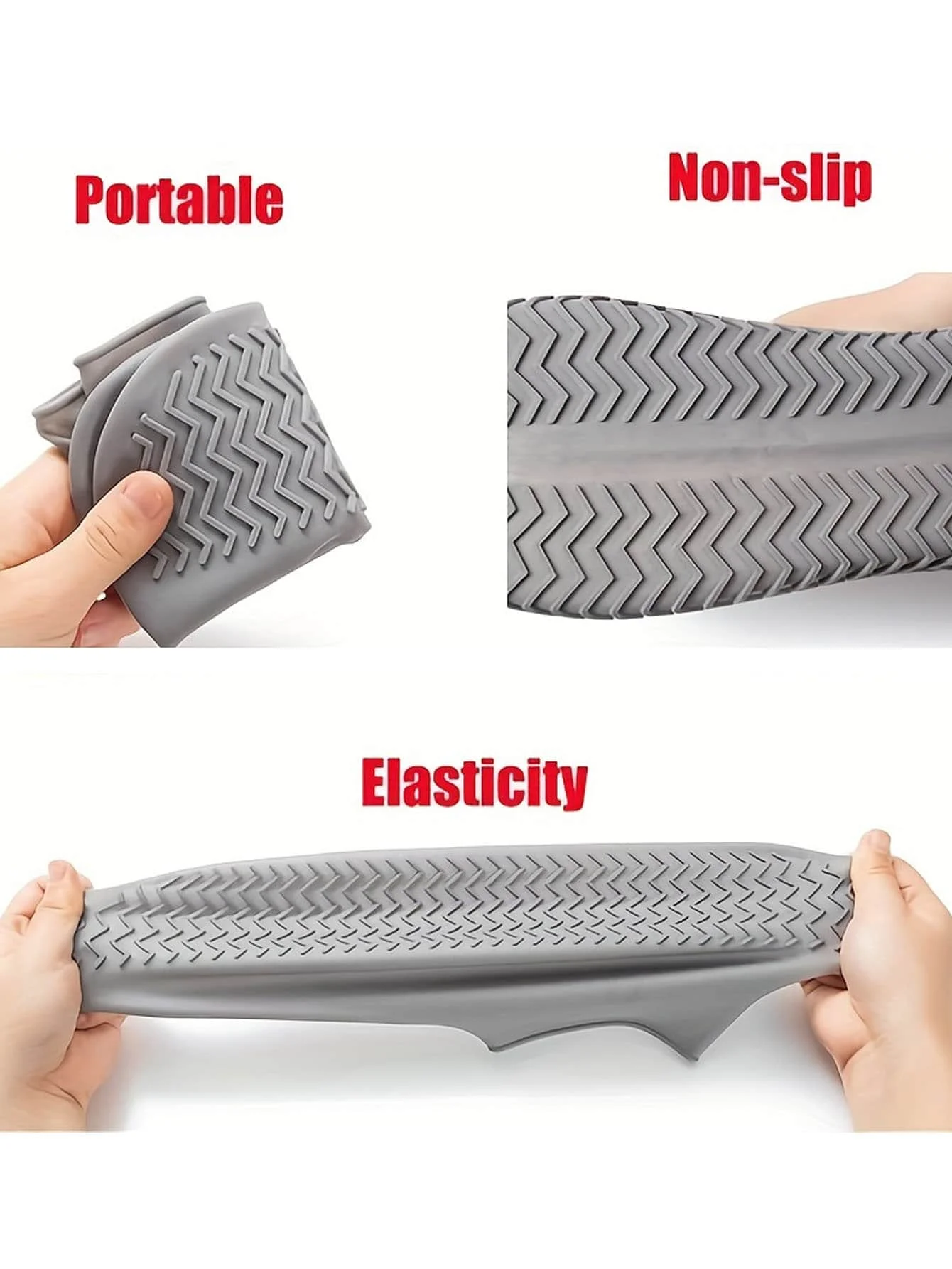 1 Paar wiederverwendbare Silikon-Schuhüberzüge, rutschfeste, verdickte und verschleißfeste Silikon-Schuhschoner für Männer und Frauen