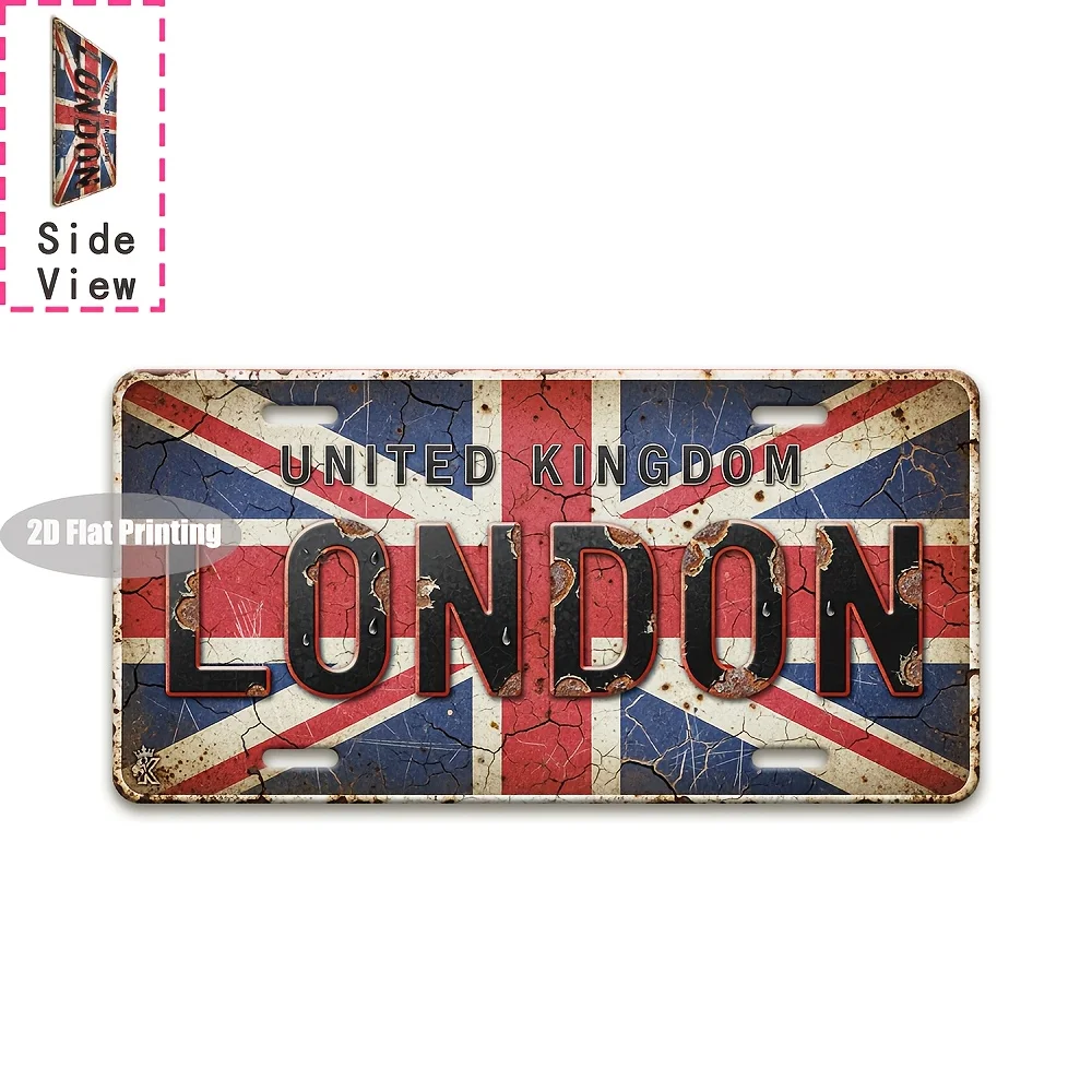 Retro London Metal Tin Sign 11.8x5.9 Inch for Wall Decor Vintage Pub Garage Man Cave Cafe Garden Outdoor Bar Art
