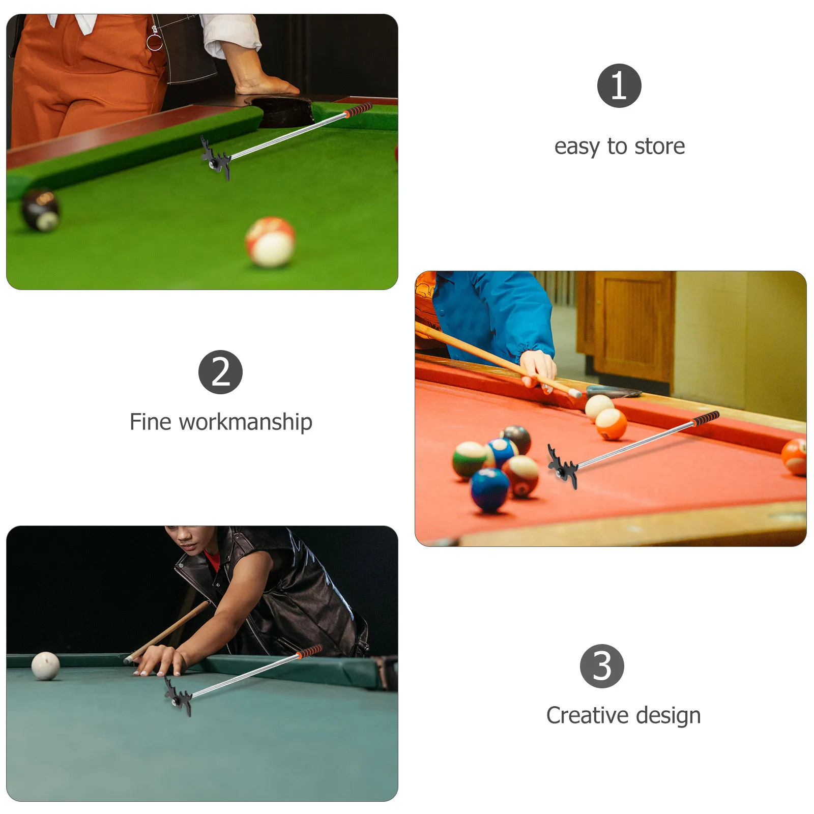 

Detachable Pool Bridge Stick Non-Slip Base Stable Structure Polished Surface for Smooth Operation Ideal for Snooker