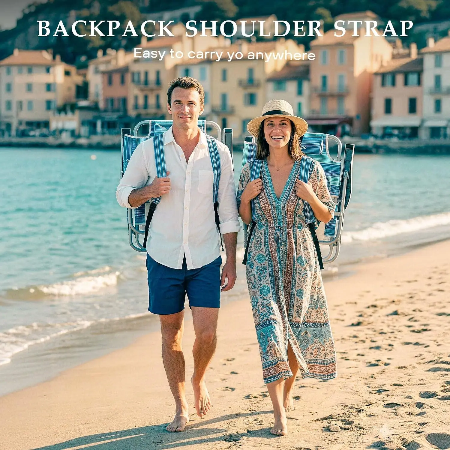 Beach Chairs For Adults 2 Pack Portable Folding Backpack Beach Chair Heavy Duty 5 Position Lay Flat With Cooler Bag Cup Holder For Outdoor Lawn Camping