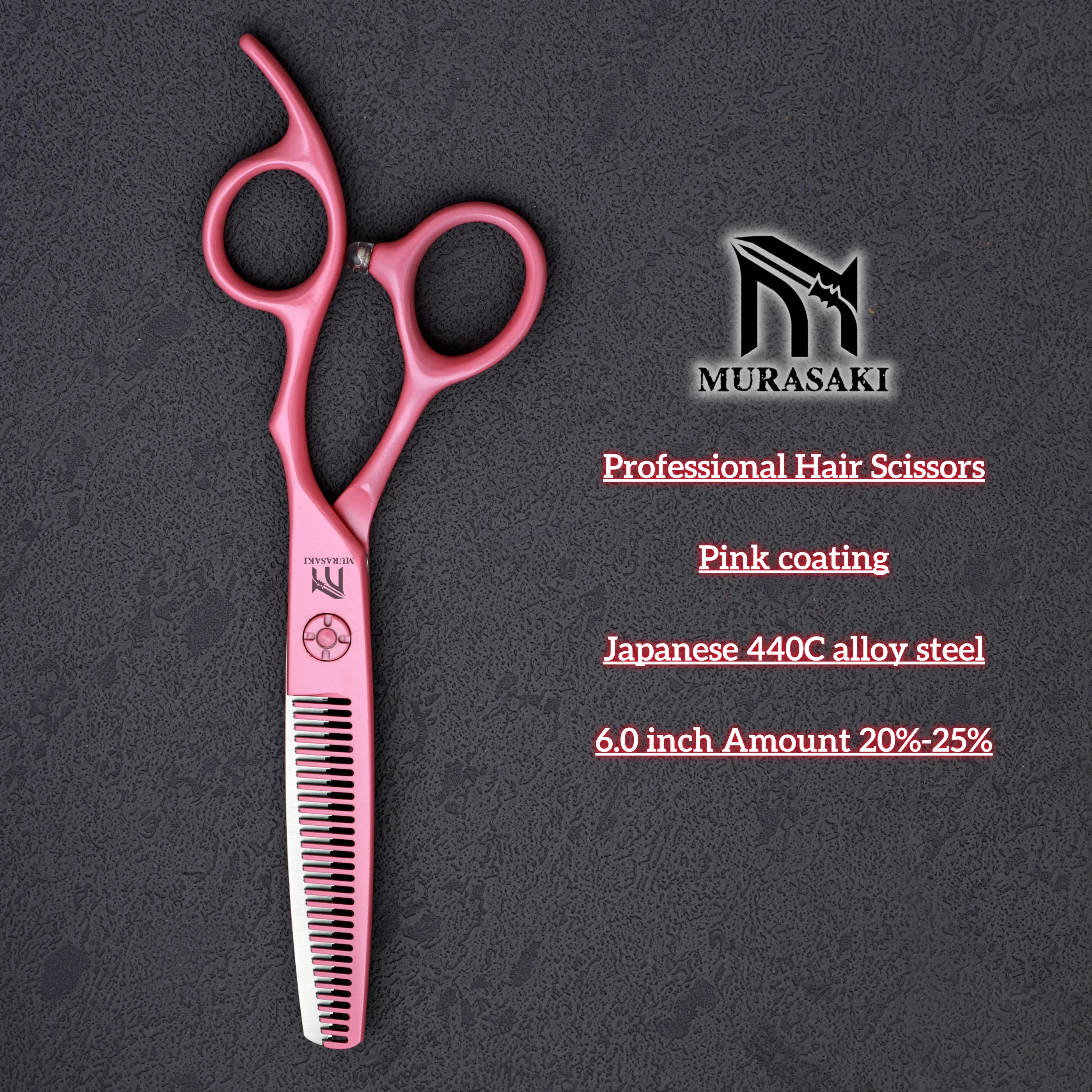 

MURASAKI 6 inch Professional barber scissors，440c steel hair Thinning shears，High-end Hair cutting machine，Hair cutting tools