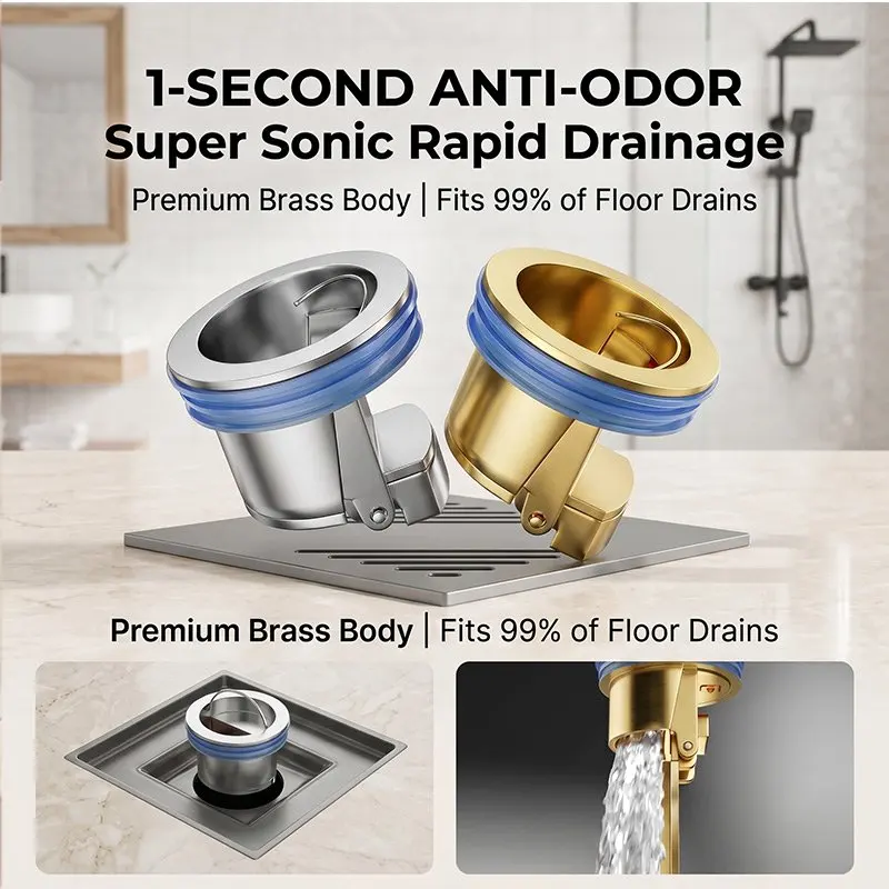 Solid Brass Floor Drain Core Anti Odor Preventer Large Panel Shower Drain Strainer With Filter Mesh Fast Drainage Sewer Plug