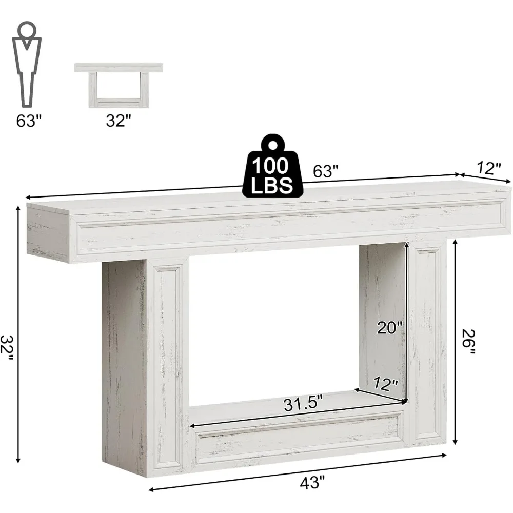 طاولة وحدة تحكم من طبقتين مع أضواء مستشعر للمدخل، وطاولة قهوة خلف الأريكة، وقاعدة على شكل حرف U مناسبة لمختلف المساحات