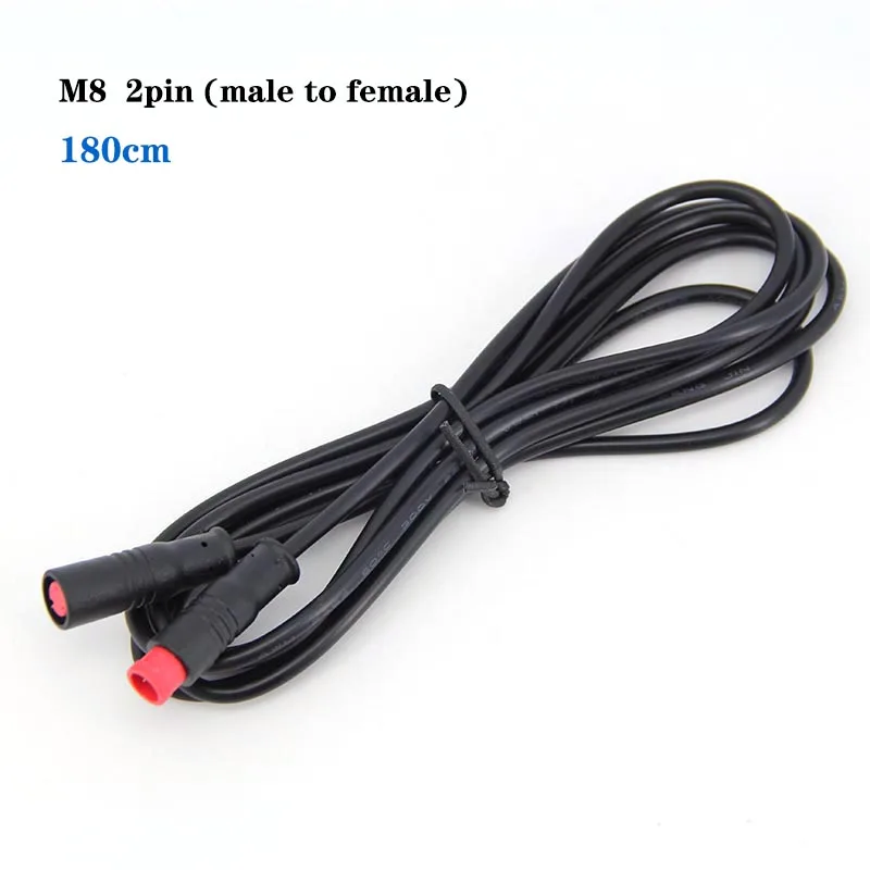 0.3M 1.8m M8 long waterproof 2Pin Electric Bicycle Joint Plug male to female Cable repair Connector eblike Scooter Signal Sensor