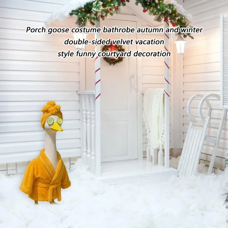 Autumns Themed Reversible Fleece Decoration Featuring Comical Gooses Figure For Outdoor Entertaining 87HA