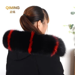 Winter 100% Real Fox Fur Collar For scarf Women Luxury Warm Natural Fur Scarves Shawl Winter Coat Hood Trim Collar Large Fur