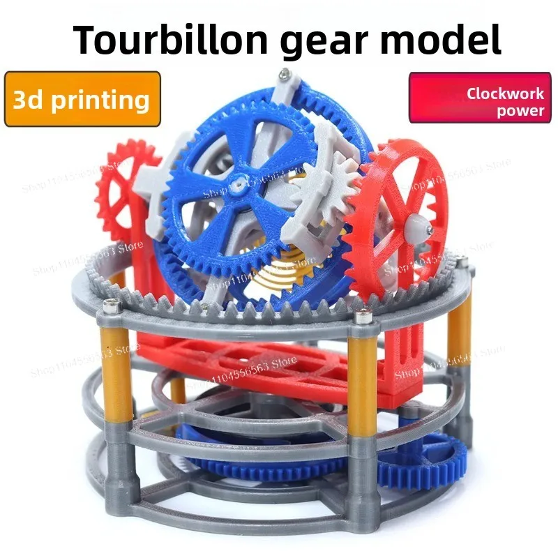 DIY Tourbillon Model Kit, 3D Printed Mechanical Pendulum Clock, Spring-powered, Internal Structure Principle Visualization