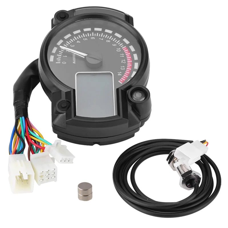 

NEW-Universal LCD Digital Motorcycle Odometer Speedometer Instrument For KOSO Adjustable Max 299KM/H 7 Colors Dashboard