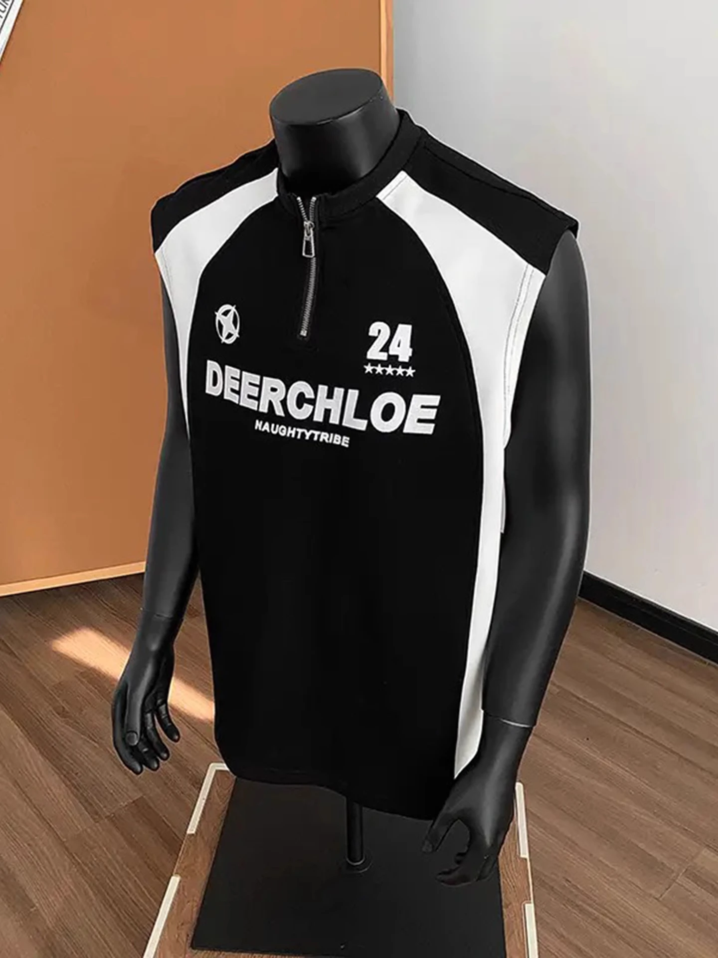 

Мужская майка Bla White с буквенным принтом f Футболка на молнии Svel Heavy oulder f Sve Summer Sweat ng Thin M...