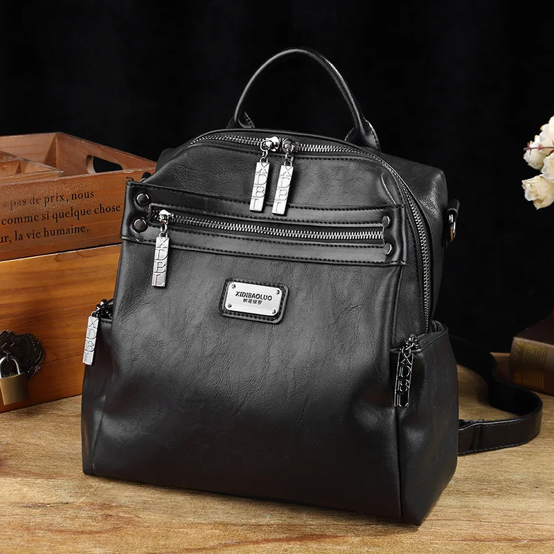 Retro Women Backpacks Fashion Girl's School Bags Leather Female Travel Bags Ladies Shoulder Bags