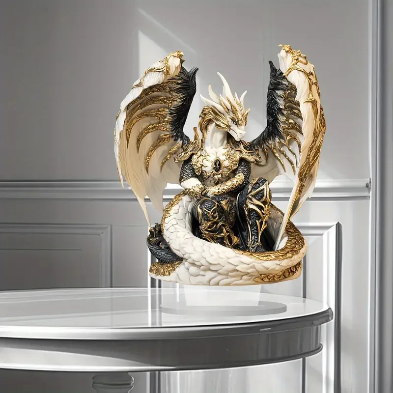 

Роскошные акриловые украшения в стиле золотого небесного дракона, уникальные декоративные элементы для дома и офиса