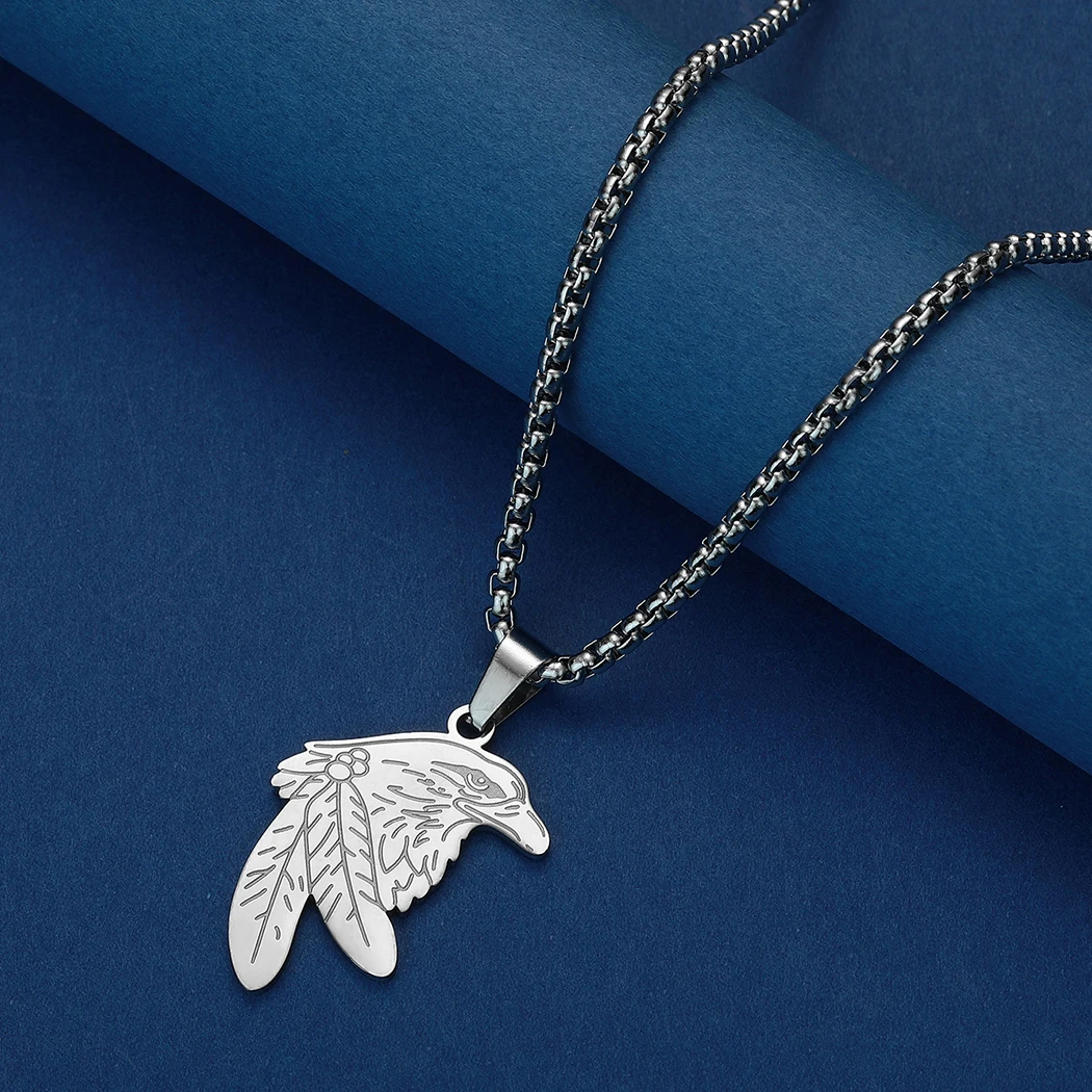 Chandler Eagle Charm Necklace Laser Cut Jewelry Bird Lover Gift Idea Animal Lover Gift Stainless Steel Animal Jewelry