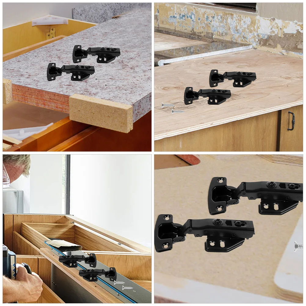 

3Pcs Kitchen Cabinet Hinges Full Overlay Soft Close Concealed Dampers for Cabinet Door Replacement Pivot Hinges for Glass Doors