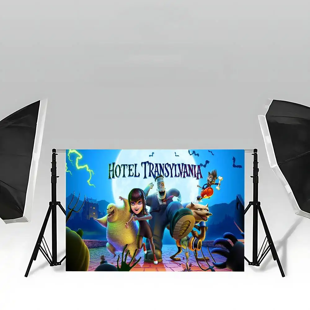 H-HOTEL TRANSYLVANIA Happy Birthday Backdrop Background Vinyl Women Birthday Party Cake Table Decorations Photoshoot Banner - Image 5