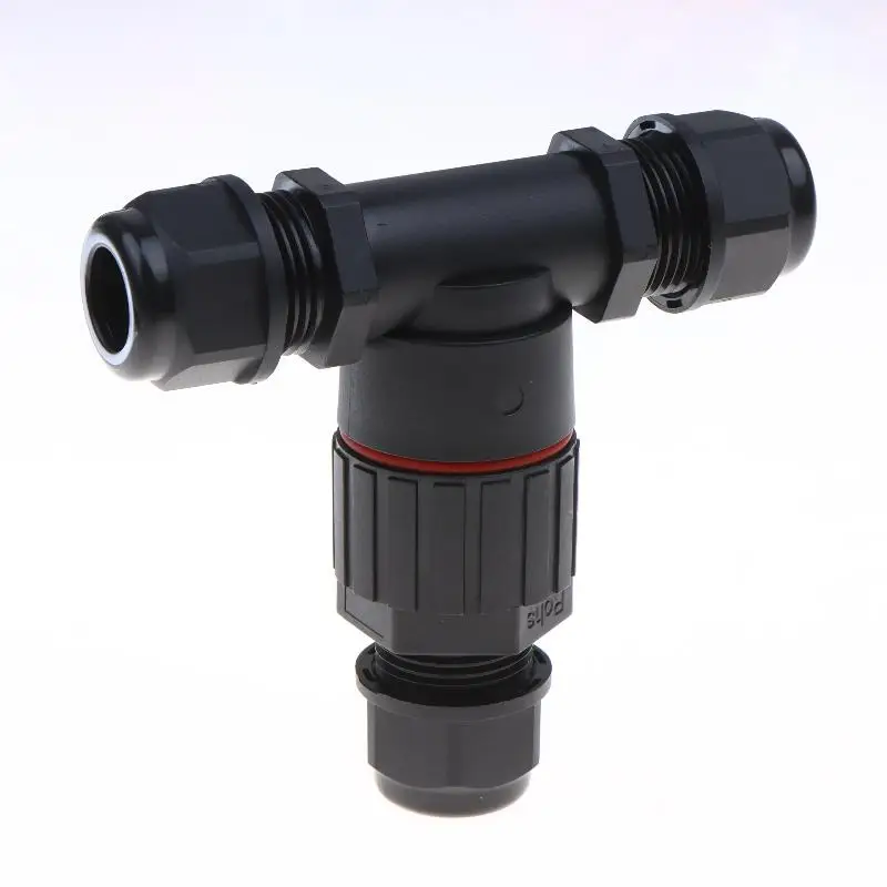 IP68 T Shape Electric Connector Waterproof Quick Screw Push-in Terminals for Patio LED Lighting System