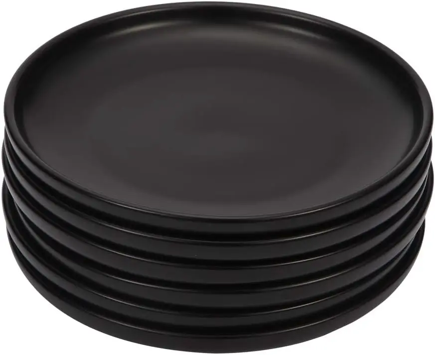 

Набор из 6 матовых фарфоровых тарелок для закусок, 6 дюймов, черные, для десертов, салатов и снеков