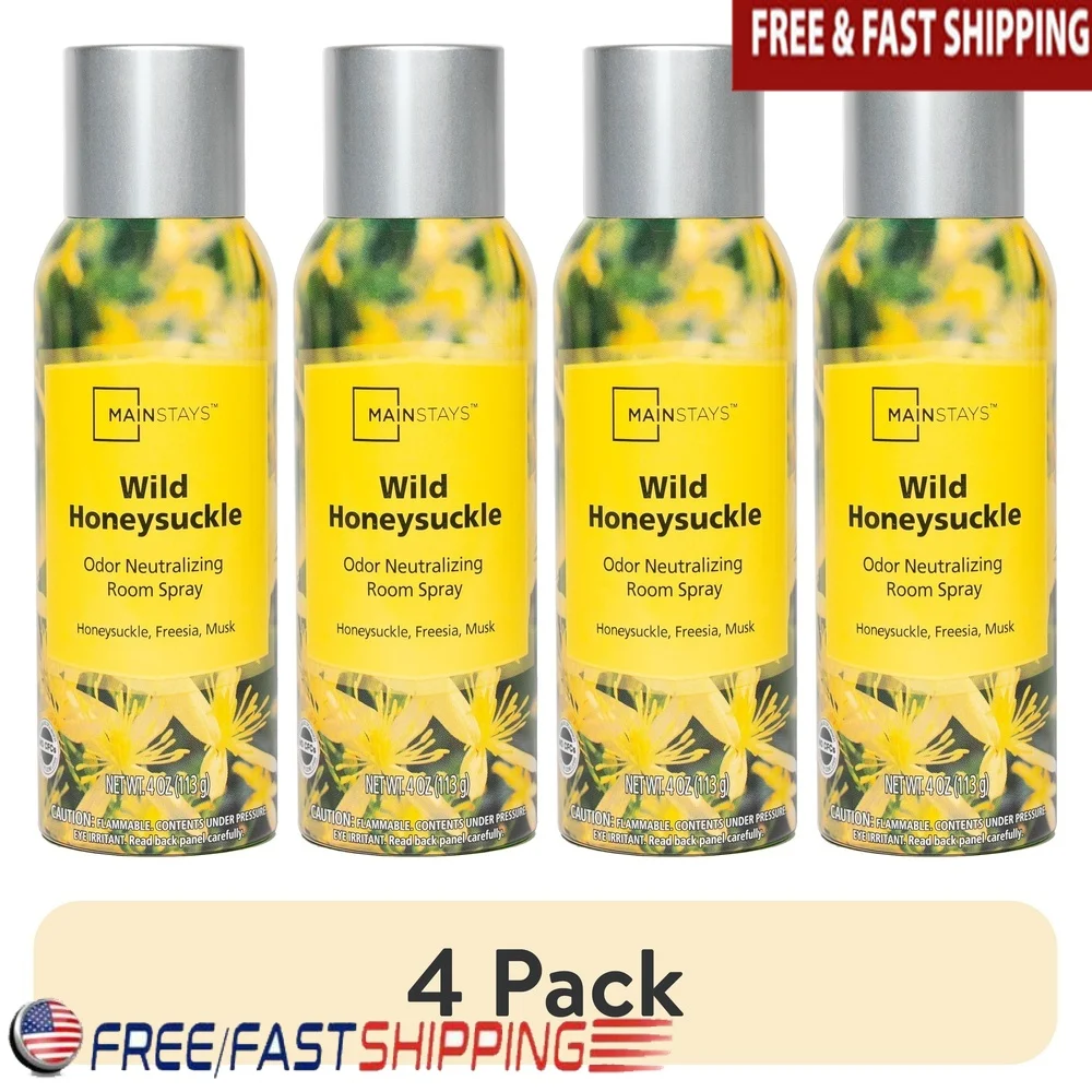 

4 упаковки, нейтрализующий запах спрей для комнаты, тыквенные специи, освежитель воздуха, мгновенный аромат, теплая атмосфера, чистый аромат, 4 унции