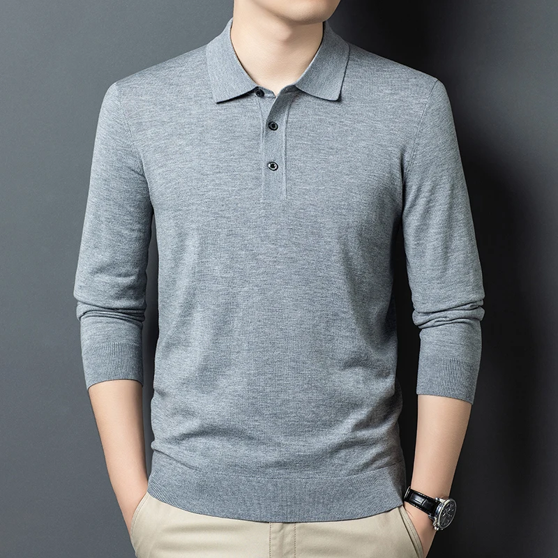 

Cashmere 3.5% Silky Knitted Men Sweater Solid Casual Pullovers Autumn Quality Skin-Friendly Smooth Comfortable Sueters De Hombre