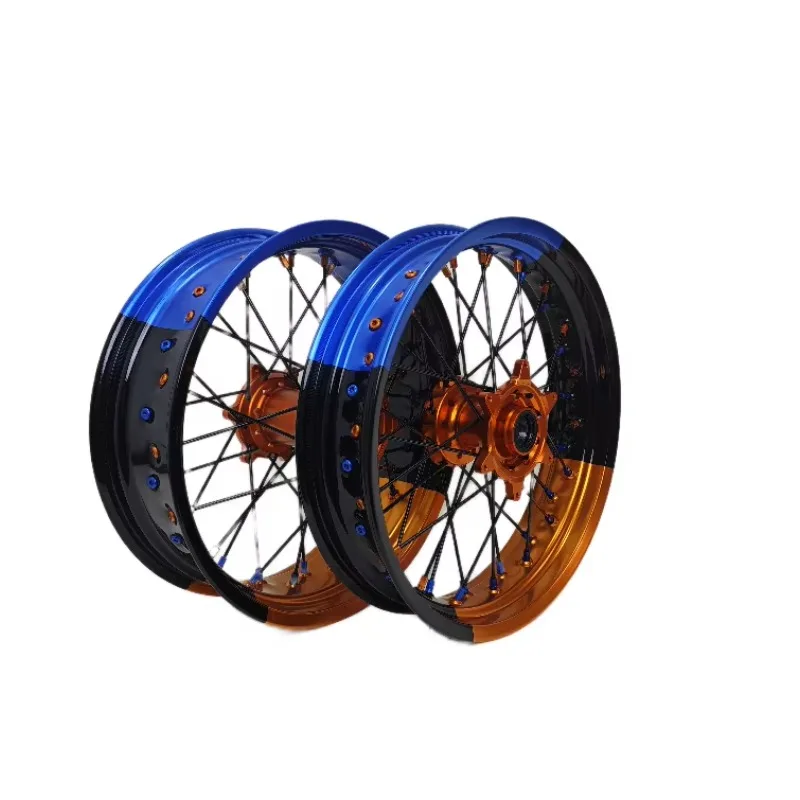 

Колеса для мотоциклов KTM EXC 125/450 EXC SXF 2003-2024 Supermoto, четырехцветные, 3.5/4.25*17 дюймов, с проставками из алюминиевого сплава с ЧПУ