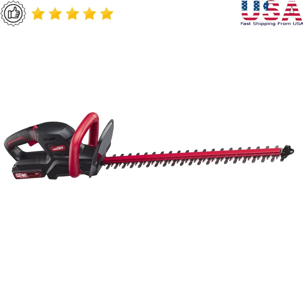 

20V Max Cordless Hedge Trimmer 22 Inch Dual Blade Lightweight 2.0 Ah Battery Charger Ergonomic Handle 0.75 Inch Cutting Capacity