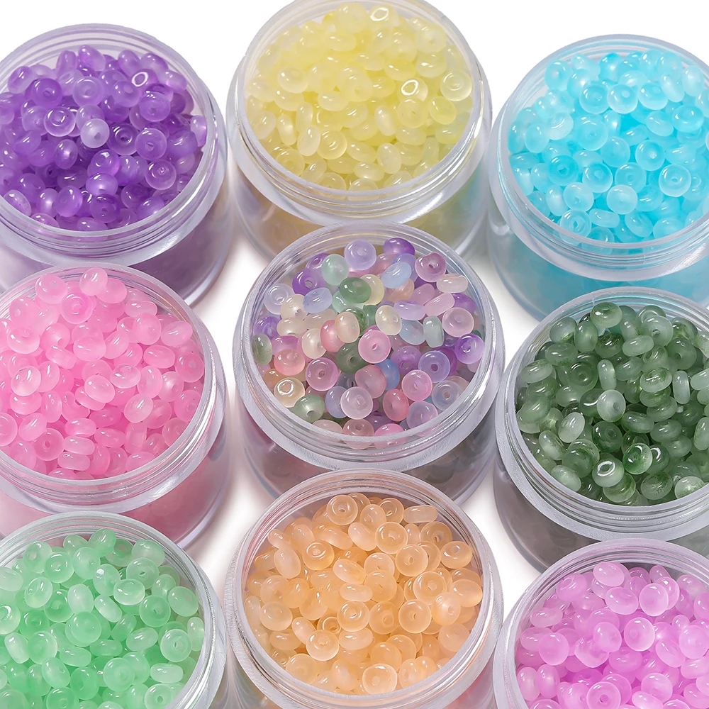 100pcs/lot 2x4mm Ice Seed Gradient Glass Beads Round Beads Colorful Uniform Rice Shape for DIY Handmade Jewelry Bracelet Making image 3