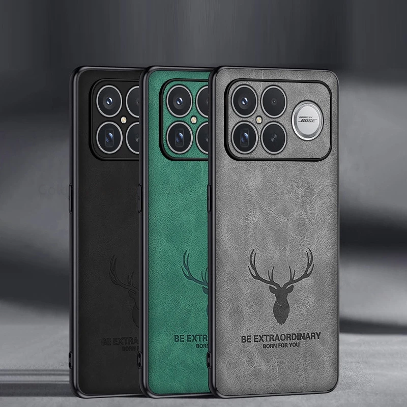 

Coque For Redmi K90 Pro Max 3D Cartoon Elk Deer Head Leather Phone Case Redmi K90 K80 Ultra K70 Pro Soft TPU Phone Bumper Cover