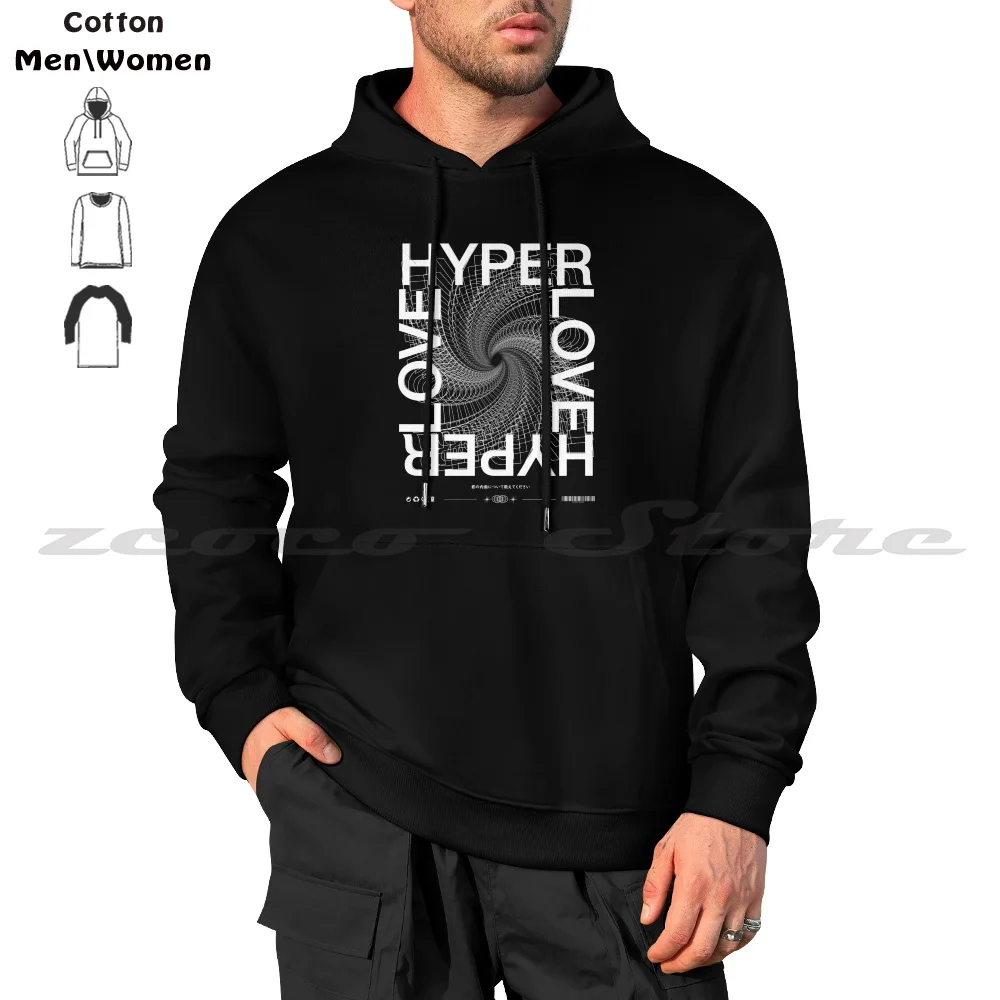 Hyper Love Abstract Streetwear Design Men Women Fashion Cotton Sweatshirt Hoodie Y2K Cybercore Webcore 2000S Vintage