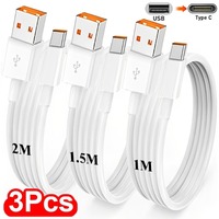 3/2/1PCS USB Type C Quick Charging Data Line 120W 10A USB C Super Fast Charge Data Cable for Samsung Xiaomi Huawei Google Huawei