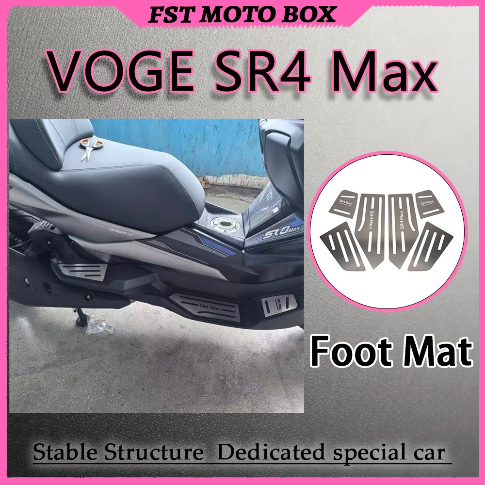 FOR VOGE SR4 Max Thickened Stainless Steel Footrest Plate with Integrally Stamped Edging Brushed Finish for Enhanced Wear