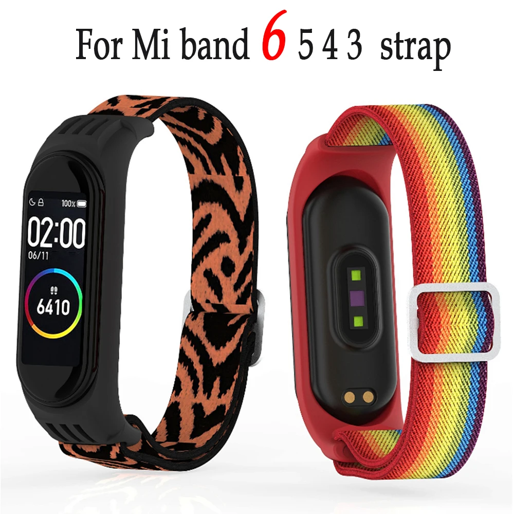 Scrunchie Strap for mi band 6 5 Strap Adjustable Elastic Nylon solo Loop correa Miband Wristband for xiaomi Mi band 4 3 bracelet