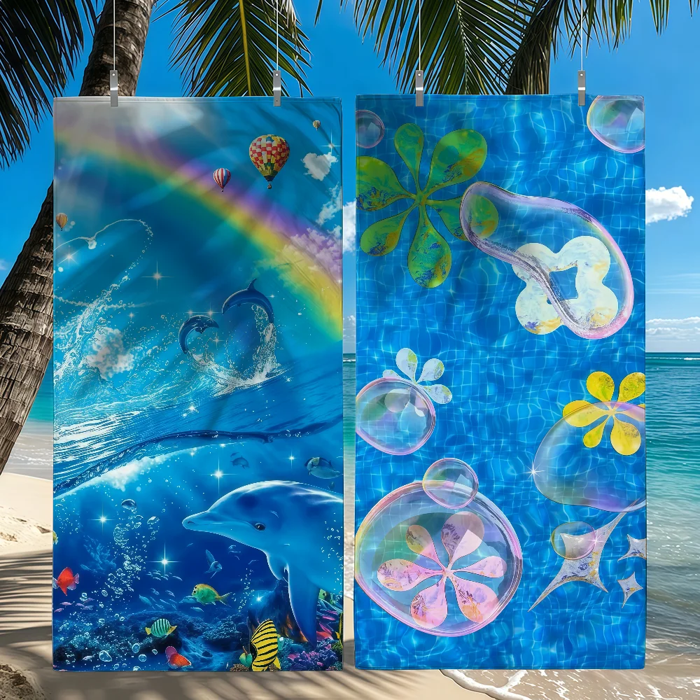 Frutiger Aero Y2K Towel Quick Drying Beach Towels Are Suitable For Swimming Pools Camping Yoga And The Gym