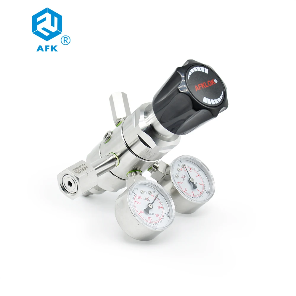 Argon Gas Dual Stage Pressure Regulator Stainless Steel Dual Gauge Nitrogen High Pressure Hydrogen Gas Pressure Regulator