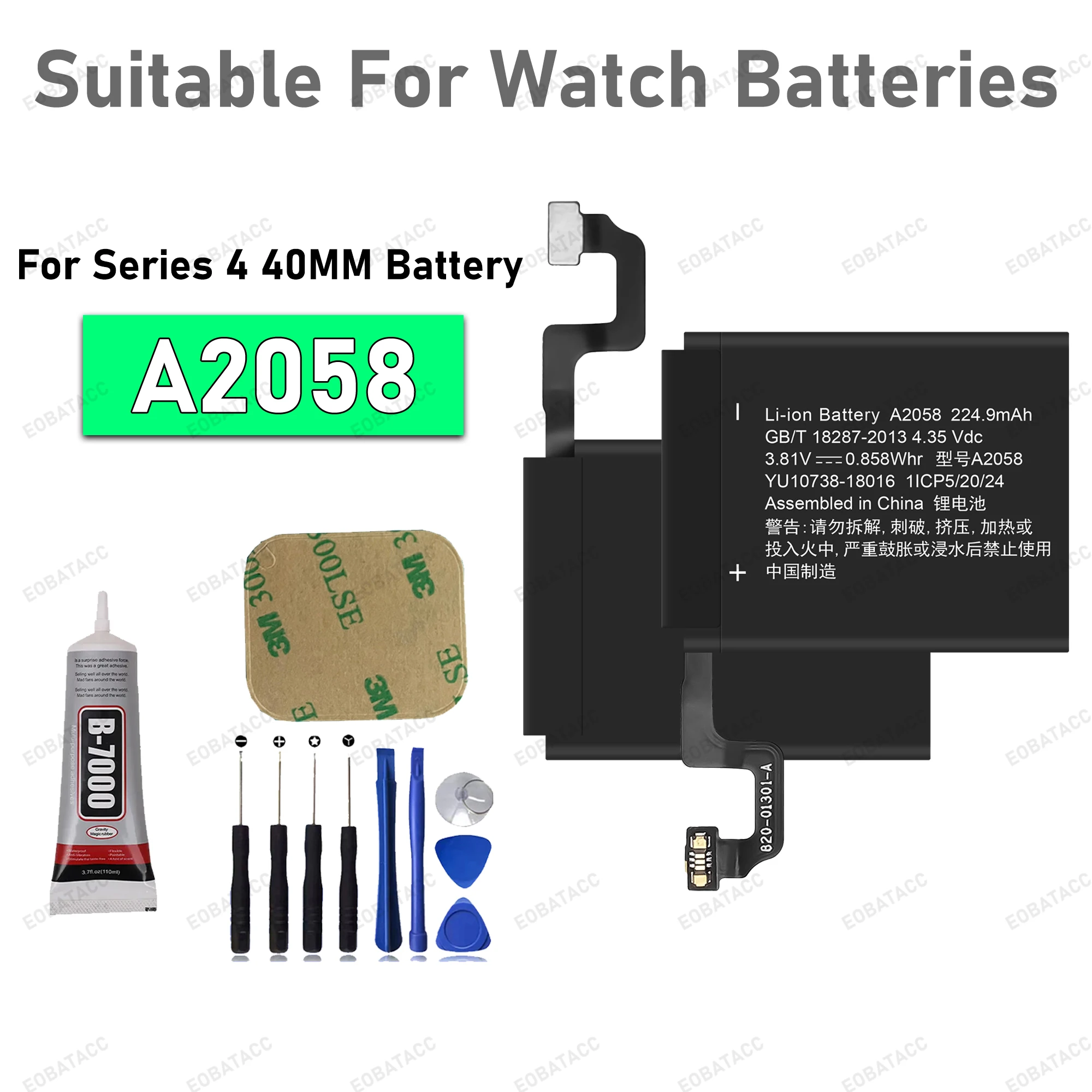 

A2058 A2059 New 100% Replacement Battery For Apple Watch Series 4 40mm 44MM Bateries IWatch 4 40mm 44 mm Batteria +Free Tools