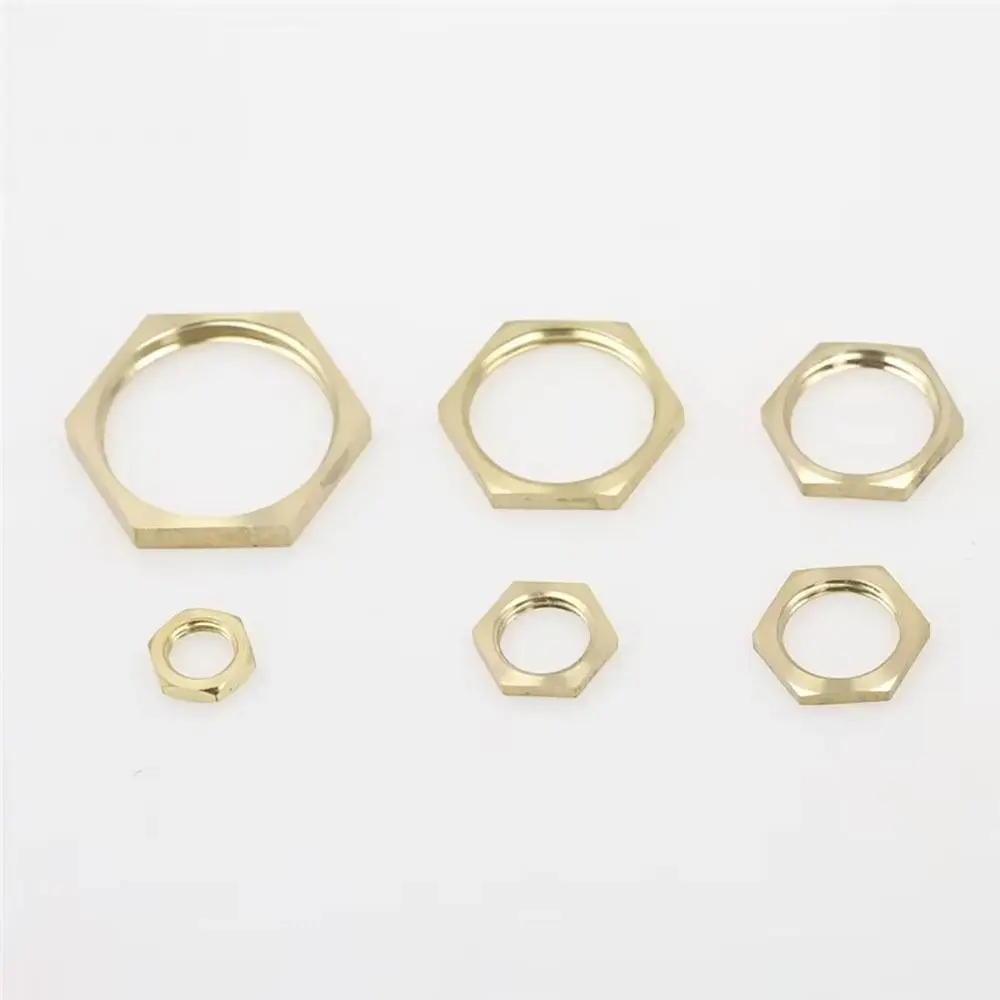 10Pcs Brass Hex Lock Nuts BSP 1/8