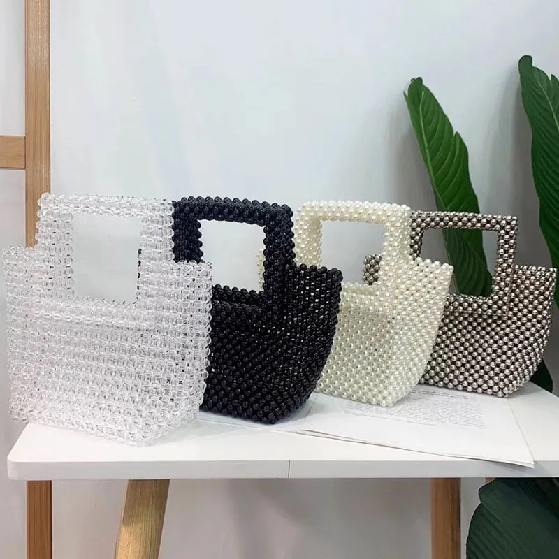 

2023 New Square Beaded Bag Fashion Retro Simple Ins Women's Handbag Casual Versatile Mobile Phone Bags Tote Sac A Main Femme