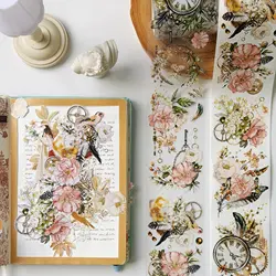 WT Vintage Rose Floral Clock Washi PET Tape.
