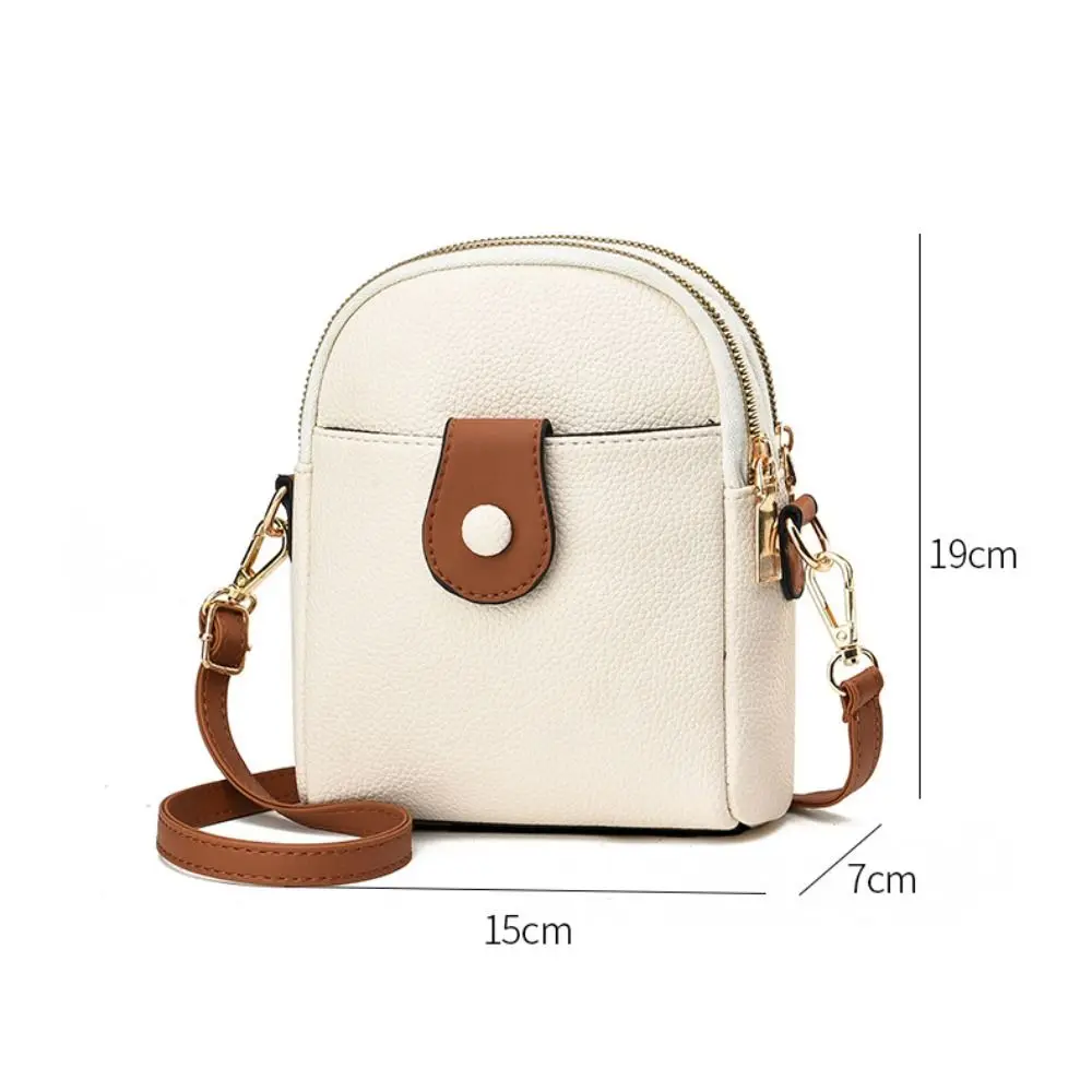 Women\'s Shoulder Crossbody Bags Phone Bag Solid Color Ladies Handbag Real Cowhide Small Women Coin Purse