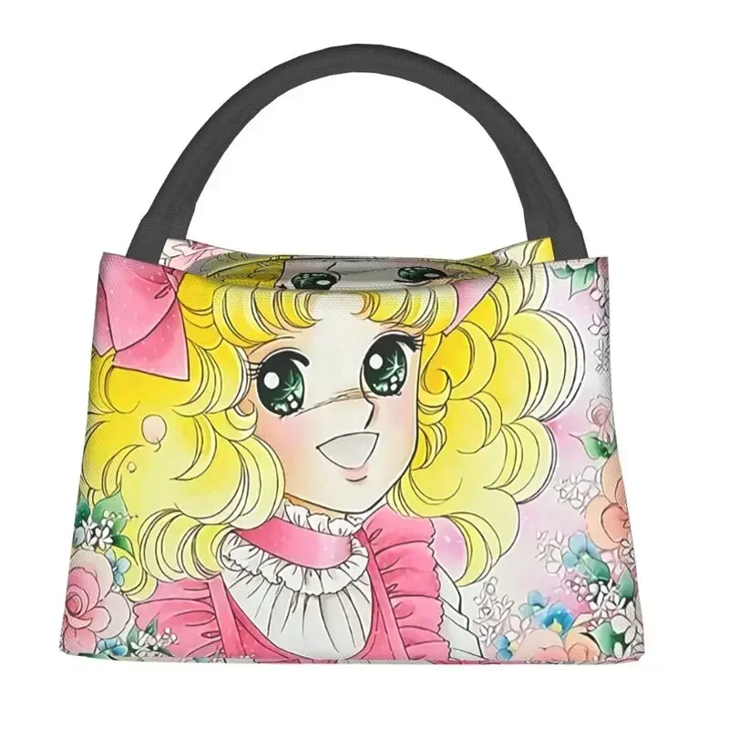 Candy Candy Thermal Insulated Lunch Bag Women Anime Manga Portable Lunch Tote for Office Outdoor Multifunction Meal Food Box