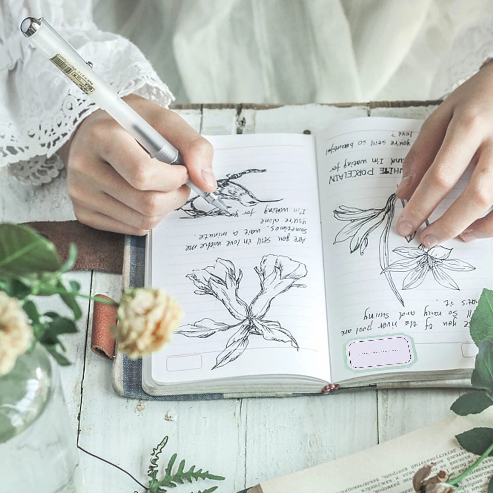 

288 Pcs Label Sticker Tabs Lined Adhesive Name Lined Writable Label Sticker Tags Book Marking Labels Blank Notebooks