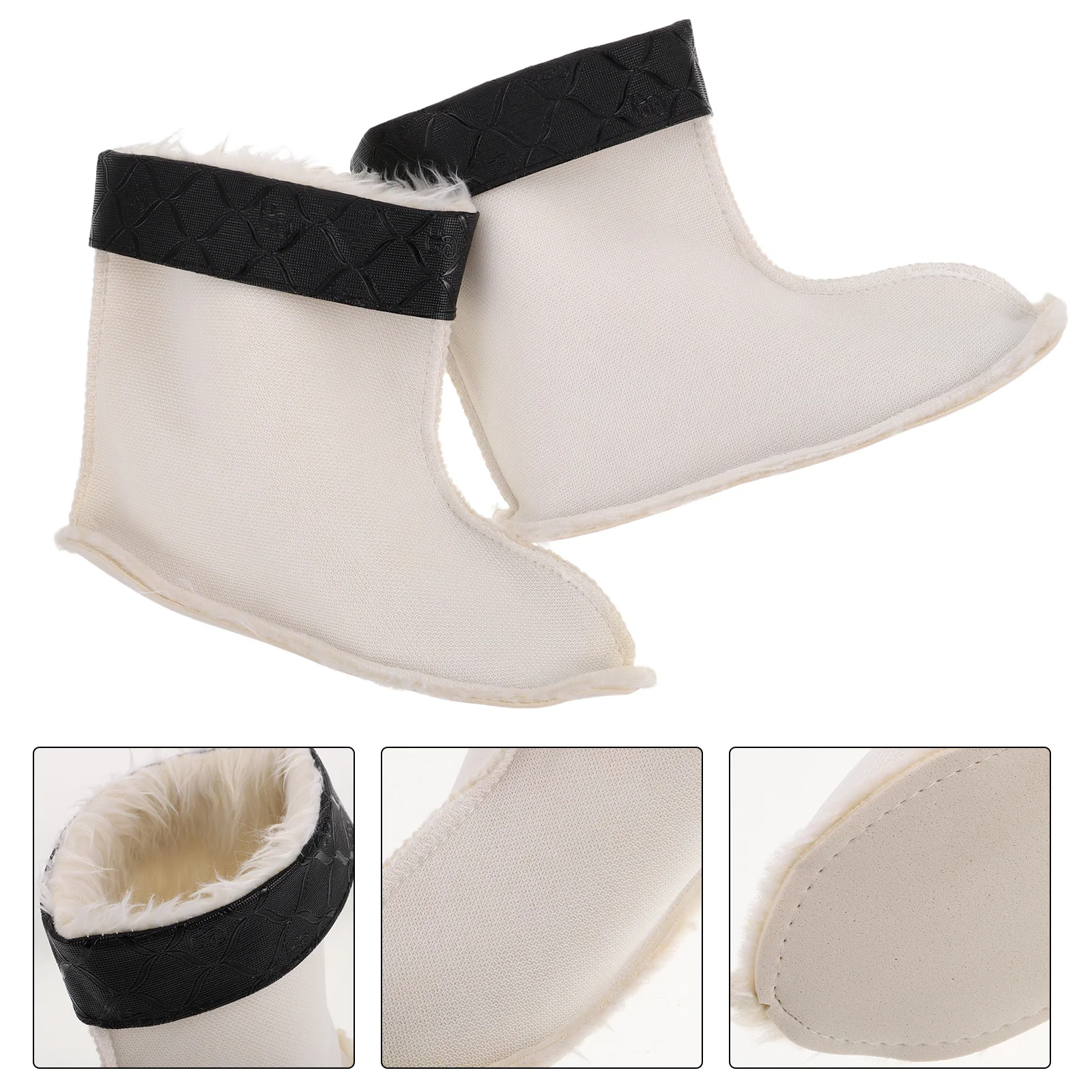 

1Pair Insulated Winter Boot Liners Men Thick Warm Thermal Rain Boot Liner Detachable Comfortable for Cold Rainy Days