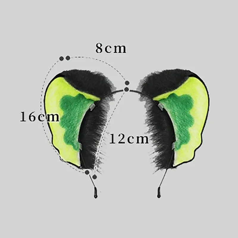 لوه شياوهي القط تأثيري أغطية الرأس للرجل امرأة الفرسان الأخضر الأسود أفخم الأذن هيرباند فستان الحفلات الدعائم زي الملحقات