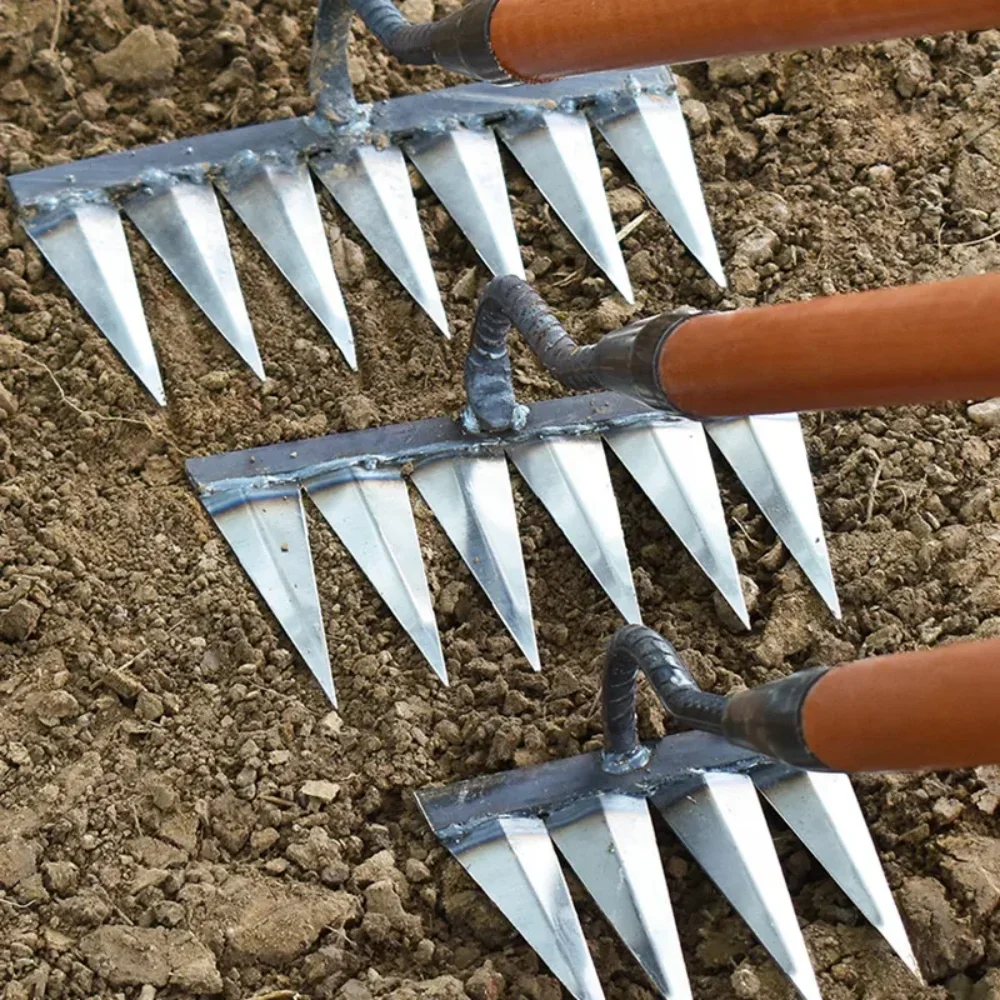 

4/5/6/7 Tooth Hoe Weeding Rake Farm Tool Weeding Turning The Ground Loose Soil Artifact Tool Garden Harrow Agricultural Tools