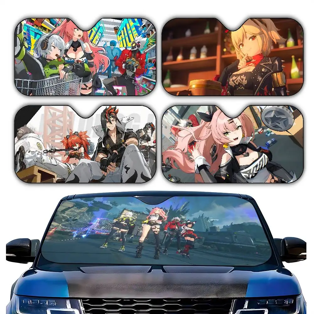 ZZZ Z-Zenless Zone Zero Car Sunshade Curtains Driving Car SunShade Windscreen Cover Shade UV Rays Car Sun Visor Protector
