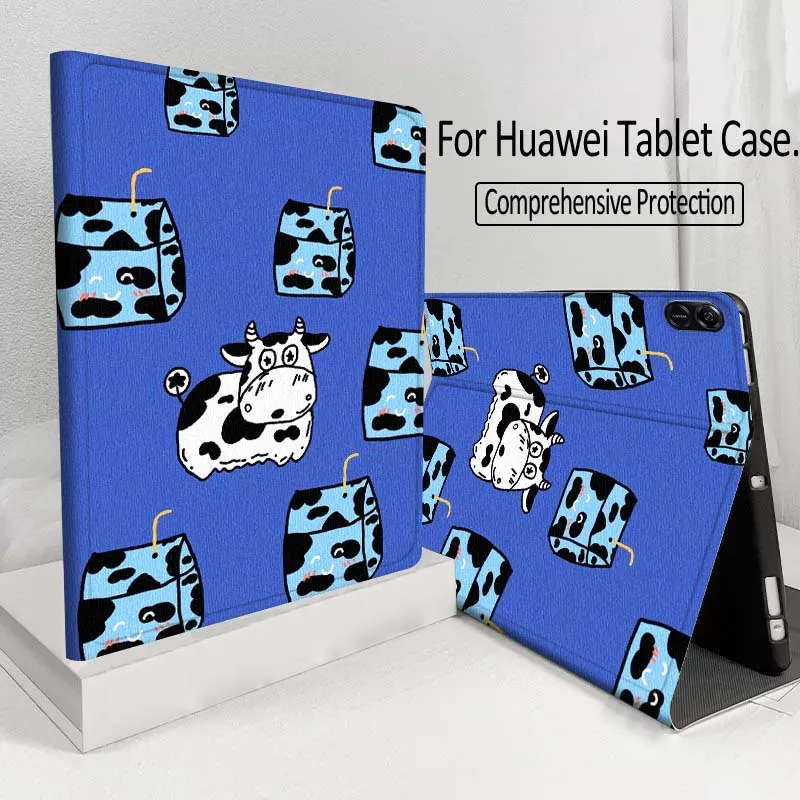 

Anime Cow Cute Art For Huawei MatePad M5 T5 SE 11 Pro Honor Tab 5 V7 V8 X9 GT 10.1 10.8 Inch Tablet Case