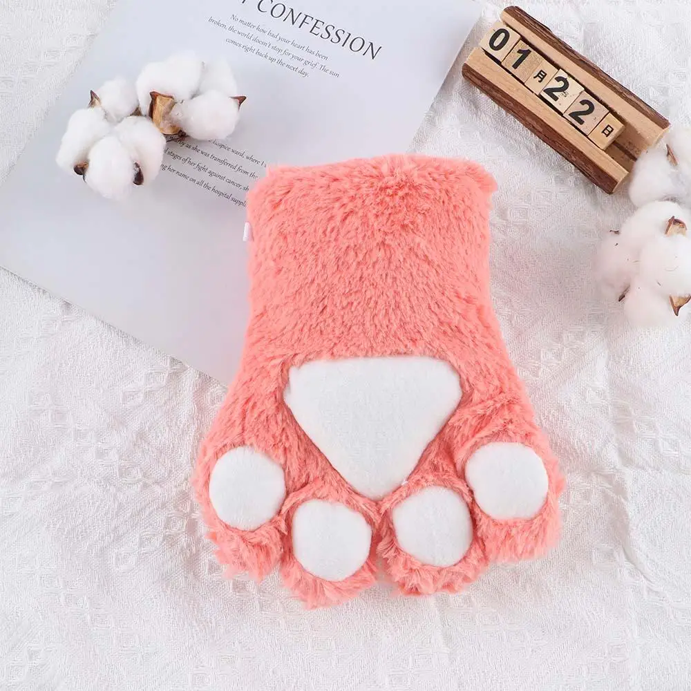 Sweet For Women Fluffy Bear Claw Anime Cosplay Gloves Plush Cat Claw Gloves Paw Mittens