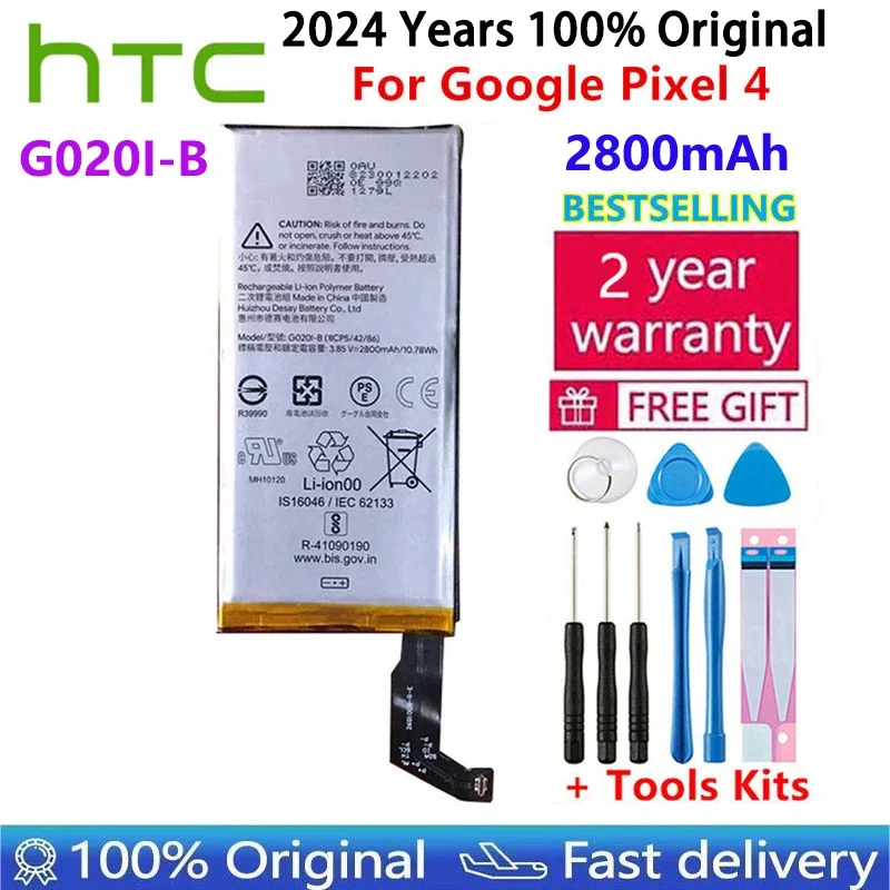 2024 100% Original Battery For HTC GOOGLE PIXEL 3 Pixel3 XL 3XL 4XL Pixel4 XL 4 4A 5A 5 5G 6 Pro Batteries Bateria Fast Shipping