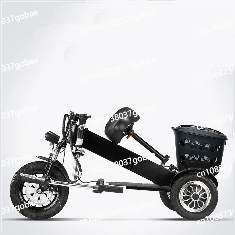 

Lightweight foldable dual rear drive electric three-wheel patrol elderly scooter